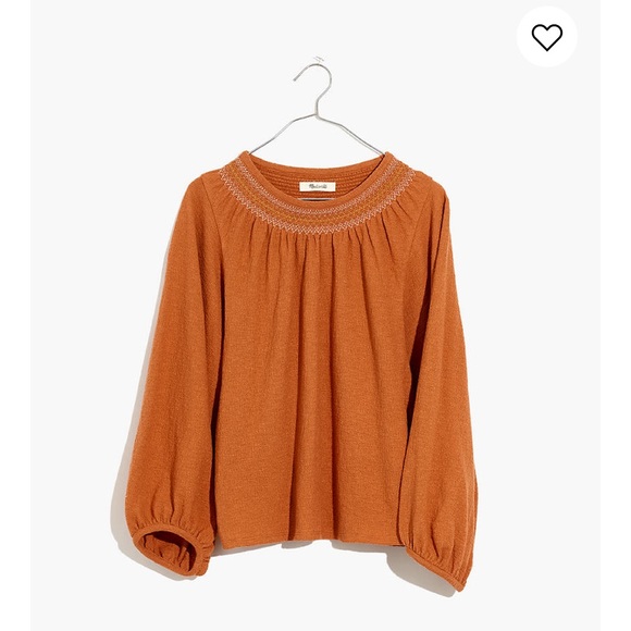 Madewell Tops - Madewell Superlight Embroidered Smocked Top